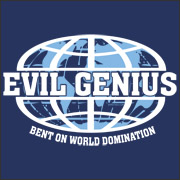 Evil Genius Bent On World Domination funny family guy t-shirt