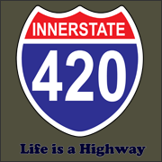 Innerstate 420 Life is a Highway stoner marijuana t-shirt