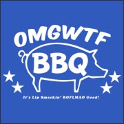 OMGWTFBBQ - funny internet myspace facebook leet l33t t-shirt